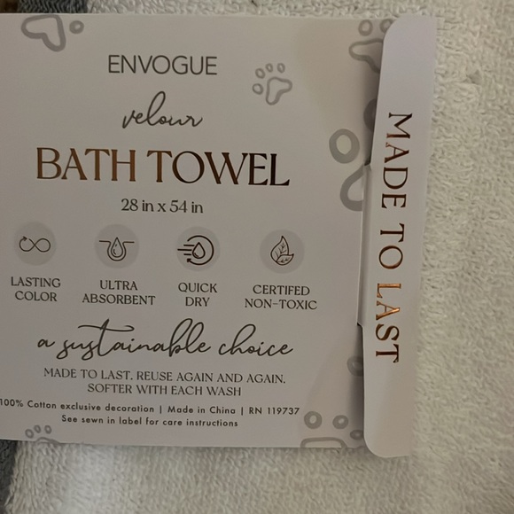 Envogue Velour 3 pc Cotton Bath and Hand Towel Set Dog Print Made to Last - Picture 5 of 8